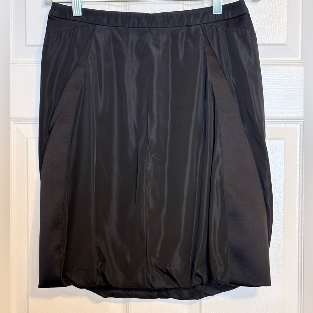 Balenciaga Black Silk Bubble Skirt w Pockets Zip Back Closure EU38 US 6 - Picture 4 of 10